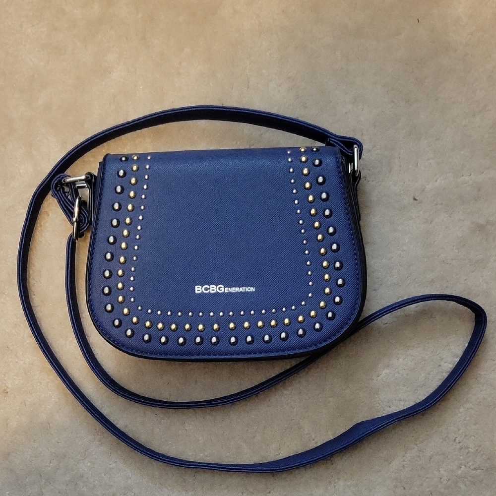BCBGeneration Navy Studded Crossbody Bag NWOT